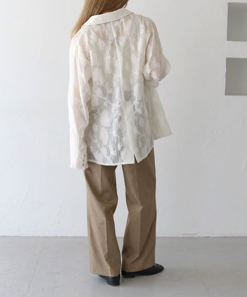 CLEIO(クレイオ)の「【CLEIO】シアー花柄ジャガードテーラードジャケット/シースルージャケット/セレモニーSHEER FLORAL JACQUARD TAILORED JACKET/948-12609(テーラードジャケット・レディース・アイボリー/ブラック・FREE)」の15枚目の写真