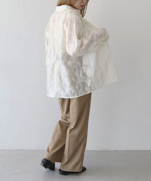 CLEIO(クレイオ)の「【CLEIO】シアー花柄ジャガードテーラードジャケット/シースルージャケット/セレモニーSHEER FLORAL JACQUARD TAILORED JACKET/948-12609(テーラードジャケット・レディース・アイボリー/ブラック・FREE)」の16枚目の写真