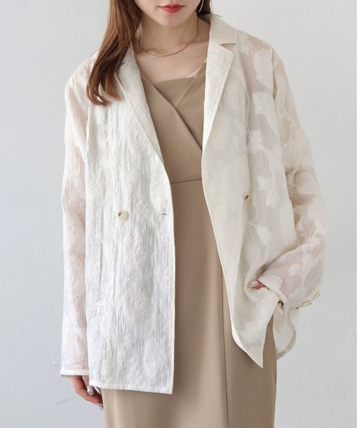 CLEIO(クレイオ)の「【CLEIO】シアー花柄ジャガードテーラードジャケット/シースルージャケット/セレモニーSHEER FLORAL JACQUARD TAILORED JACKET/948-12609(テーラードジャケット・レディース・アイボリー/ブラック・FREE)」の21枚目の写真