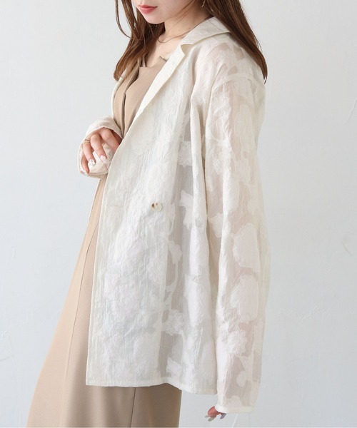 CLEIO(クレイオ)の「【CLEIO】シアー花柄ジャガードテーラードジャケット/シースルージャケット/セレモニーSHEER FLORAL JACQUARD TAILORED JACKET/948-12609(テーラードジャケット・レディース・アイボリー/ブラック・FREE)」の22枚目の写真