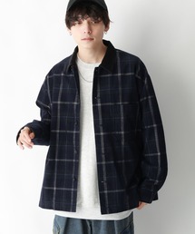 RAGEBLUE（レイジブルー）の「ヴィンテージライク/襟コーデュロイオーバーサイズチェックシャツ（シャツ/ブラウス）」