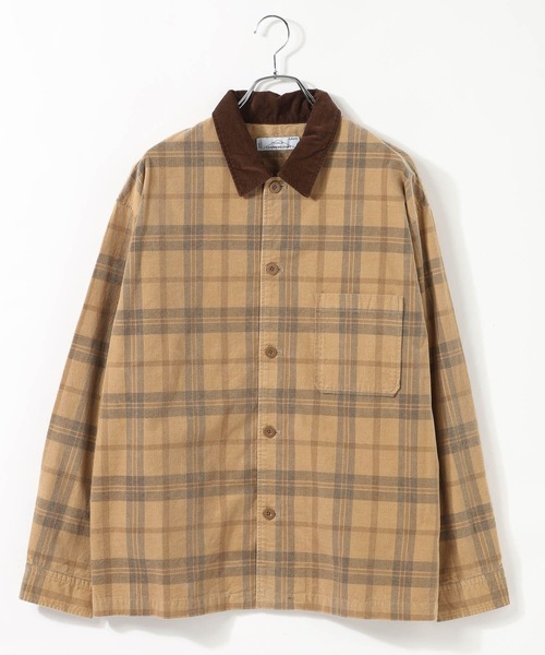 RAGEBLUE（レイジブルー）の「ヴィンテージライク/襟コーデュロイオーバーサイズチェックシャツ（シャツ/ブラウス・メンズ・グリーン系その他/ブラウン系その他・LARGE/MEDIUM）」の3枚目の写真