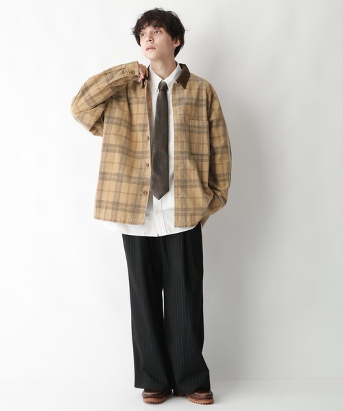 RAGEBLUE（レイジブルー）の「ヴィンテージライク/襟コーデュロイオーバーサイズチェックシャツ（シャツ/ブラウス・メンズ・グリーン系その他/ブラウン系その他・LARGE/MEDIUM）」の13枚目の写真