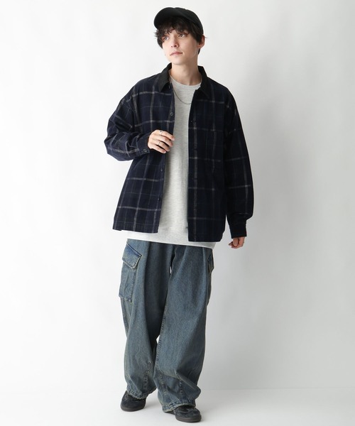 RAGEBLUE（レイジブルー）の「ヴィンテージライク/襟コーデュロイオーバーサイズチェックシャツ（シャツ/ブラウス・メンズ・グリーン系その他/ブラウン系その他・LARGE/MEDIUM）」の19枚目の写真