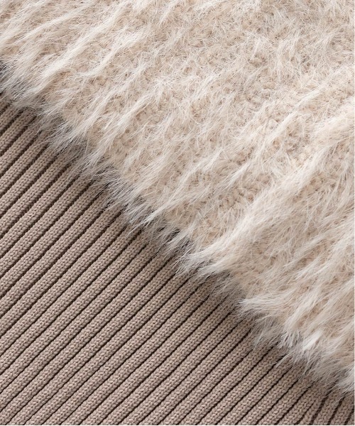 RANDA（ランダ）の「シャギービスチェセットペプラムニットトップス（ニット/セーター・レディース・ブルー/ホワイト/ベージュ・FREE）」の20枚目の写真