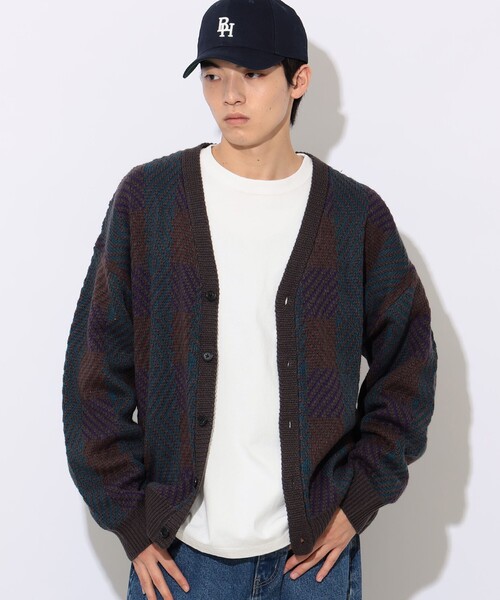 BEAMS HEART（ビームスハート）の「レトロ ジャカード カーディガン（カーディガン/ボレロ・メンズ・チャコールグレー/ブラック/カーキ・SMALL/MEDIUM/LARGE）」の21枚目の写真