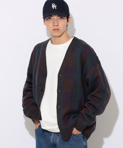 BEAMS HEART（ビームスハート）の「レトロ ジャカード カーディガン（カーディガン/ボレロ・メンズ・チャコールグレー/ブラック/カーキ・SMALL/MEDIUM/LARGE）」の22枚目の写真