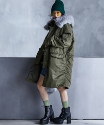 GEVS. | カラーフェイクファー付N‐3Bブルゾンコート GEVS.（大きいサイズ対応）(ブルゾン)