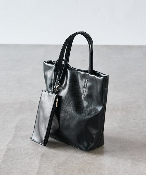 un dix cors（アンディコール）の「メタリックフェイクレザー2WAYトートバッグ（トートバッグ・レディース・シルバー/ブラック・FREE）」の9枚目の写真