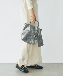メタリックフェイクレザー2WAYトートバッグ