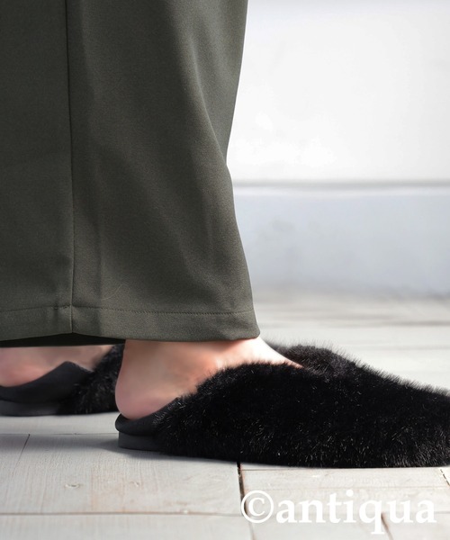 antiqua(アンティカ)の「ファーパンプス(スリッポン・レディース・グレー/ブラック・LL/L/M/S)」の5枚目の写真