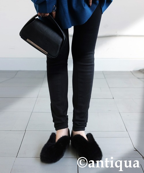antiqua(アンティカ)の「ファーパンプス(スリッポン・レディース・グレー/ブラック・LL/L/M/S)」の13枚目の写真