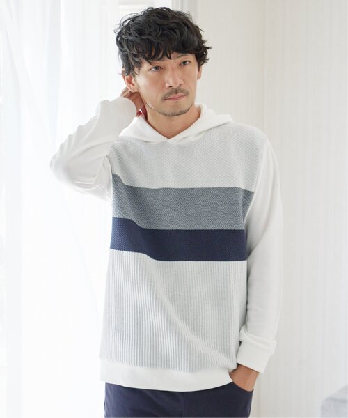 ikka（イッカ）の「ブロックスジャカードパーカー（パーカー・メンズ・ホワイト/グリーン/ネイビー・M/L/XL/S）」の18枚目の写真