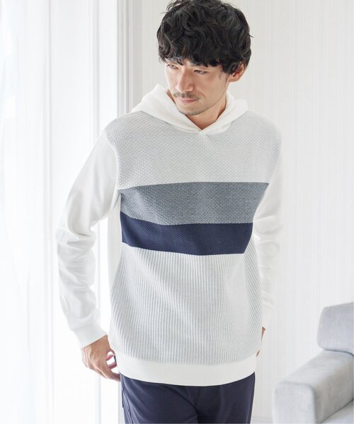 ikka（イッカ）の「ブロックスジャカードパーカー（パーカー・メンズ・ホワイト/グリーン/ネイビー・M/L/XL/S）」の19枚目の写真