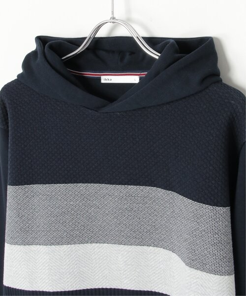 ikka（イッカ）の「ブロックスジャカードパーカー（パーカー・メンズ・ホワイト/グリーン/ネイビー・M/L/XL/S）」の11枚目の写真