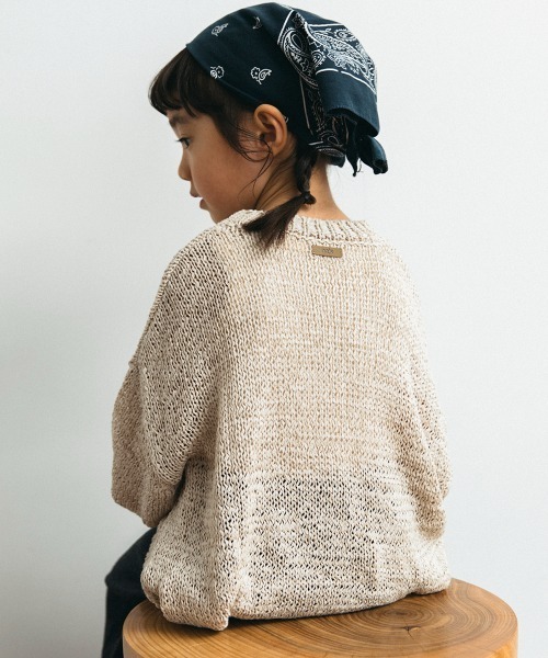 ooju（オージュ）の「【ooju】ぺーパリーニット(キッズ)（ニット/セーター・キッズ・チャコールグレー/グレイッシュベージュ・1/2/3/4）」の4枚目の写真