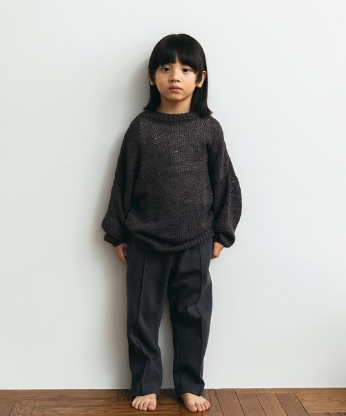 ooju（オージュ）の「【ooju】ぺーパリーニット(キッズ)（ニット/セーター・キッズ・チャコールグレー/グレイッシュベージュ・1/2/3/4）」の8枚目の写真