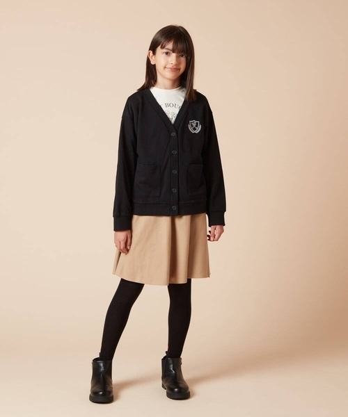 a.v.v（アーヴェヴェ）の「[140-150]エンブレム刺繍入り裏毛カーディガン（カーディガン/ボレロ・キッズ・グレー/ブラック・140/150）」の19枚目の写真