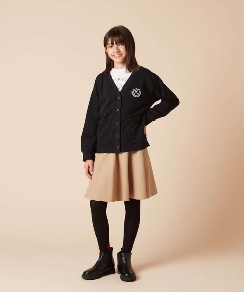 a.v.v（アーヴェヴェ）の「[140-150]エンブレム刺繍入り裏毛カーディガン（カーディガン/ボレロ・キッズ・グレー/ブラック・140/150）」の21枚目の写真