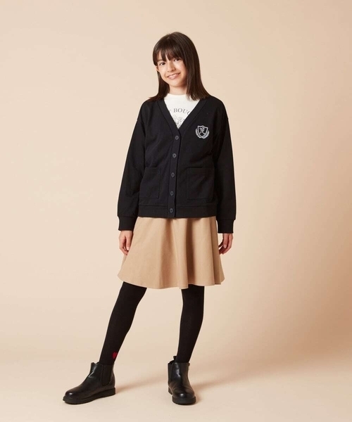 a.v.v（アーヴェヴェ）の「[140-150]エンブレム刺繍入り裏毛カーディガン（カーディガン/ボレロ・キッズ・グレー/ブラック・140/150）」の22枚目の写真