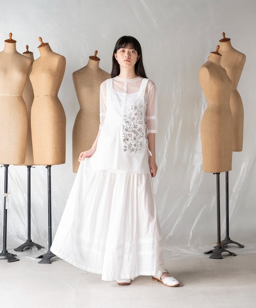 mintdesigns（ミントデザインズ）の「SAMPLER CAMISOLE / サンプラーキャミソール（キャミソール・レディース・ホワイト・2）」の2枚目の写真