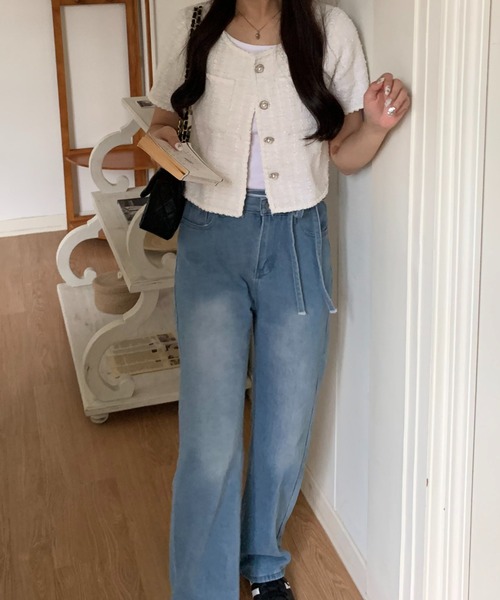 by your closet(バイユアークローゼット)の「ノーカラージャケット(ノーカラージャケット・レディース・ホワイト・L)」の6枚目の写真