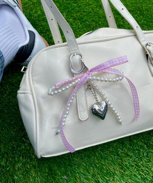 WEGO（ウィゴー）の「WEGO/ダブルリボンハートキーホルダー（キーホルダー・レディース・サックスブルー/ブラック/ピンク/ホワイト・FREE）」の4枚目の写真