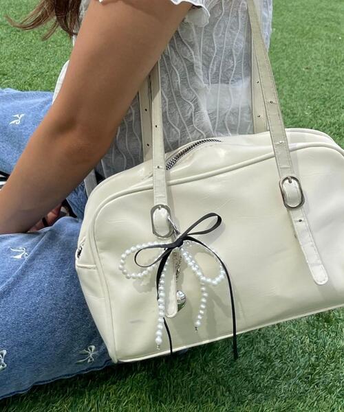 WEGO（ウィゴー）の「WEGO/ダブルリボンハートキーホルダー（キーホルダー・レディース・サックスブルー/ブラック/ピンク/ホワイト・FREE）」の3枚目の写真