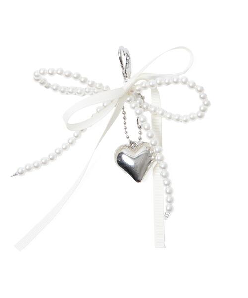 WEGO（ウィゴー）の「WEGO/ダブルリボンハートキーホルダー（キーホルダー・レディース・サックスブルー/ブラック/ピンク/ホワイト・FREE）」の6枚目の写真