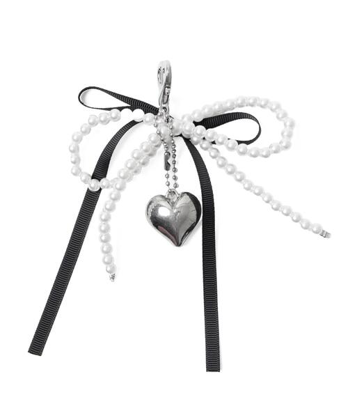 WEGO（ウィゴー）の「WEGO/ダブルリボンハートキーホルダー（キーホルダー・レディース・サックスブルー/ブラック/ピンク/ホワイト・FREE）」の7枚目の写真