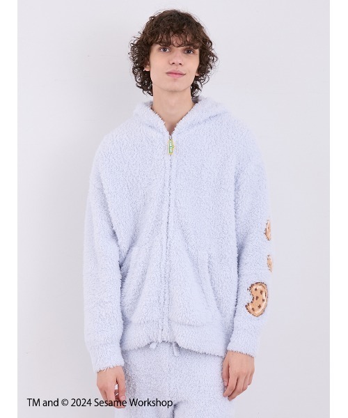 gelato pique(ジェラートピケ)の「【SESAME STREET】【HOMME】クッキーモンスター パーカ&ハーフパンツセット(ルームウェア/パジャマ・メンズ・ブルー・MEDIUM/LARGE)」の8枚目の写真