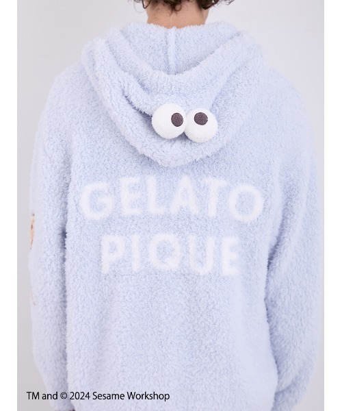 gelato pique(ジェラートピケ)の「【SESAME STREET】【HOMME】クッキーモンスター パーカ&ハーフパンツセット(ルームウェア/パジャマ・メンズ・ブルー・MEDIUM/LARGE)」の20枚目の写真