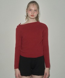 Birthday room | ワンショルダーリボンリブニット / one shoulder ribbon rib knit(ニット/セーター)