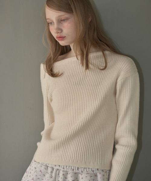 Birthday room(バースデイルーム)の「ワンショルダーリボンリブニット / one shoulder ribbon rib knit(ニット/セーター・レディース・アイボリー/ブラック/レッド・FREE)」の19枚目の写真