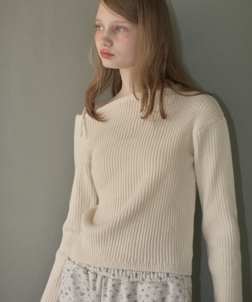 Birthday room(バースデイルーム)の「ワンショルダーリボンリブニット / one shoulder ribbon rib knit(ニット/セーター・レディース・アイボリー/ブラック/レッド・FREE)」の20枚目の写真