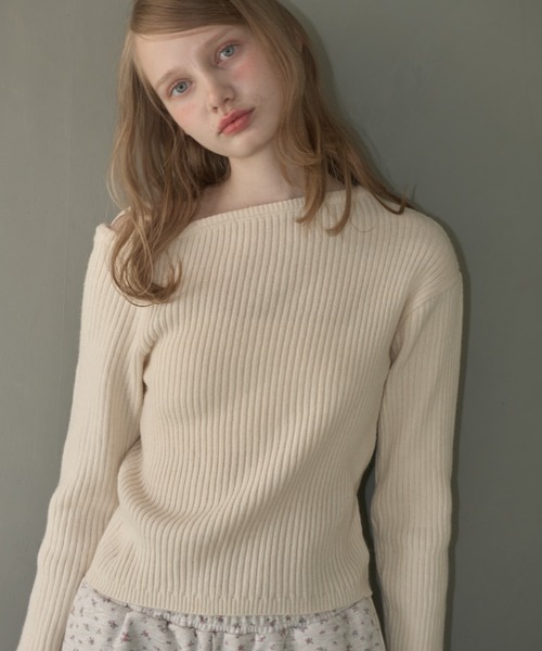 Birthday room(バースデイルーム)の「ワンショルダーリボンリブニット / one shoulder ribbon rib knit(ニット/セーター・レディース・アイボリー/ブラック/レッド・FREE)」の21枚目の写真