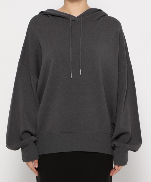 LEPSIM(レプシィム)の「12ゲージニットフーディー 133271(ニット/セーター・レディース・チャコールグレー/アイボリー・FREE)」の18枚目の写真