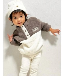 GAP | babyGap リサイクル ボア 1/4スナップボタン ボア スウェット・トレーナー(スウェット)