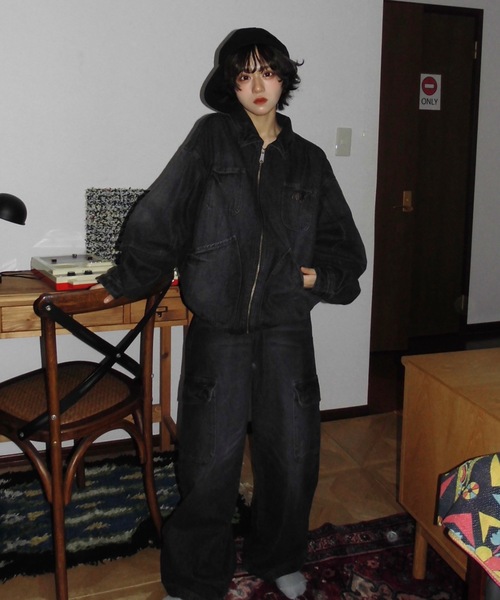 WudgeBoy（ワッジボーイ）の「denim　jacket（デニムジャケット・レディース・インディゴブルー/ブラック・MEDIUM/LARGE）」の6枚目の写真