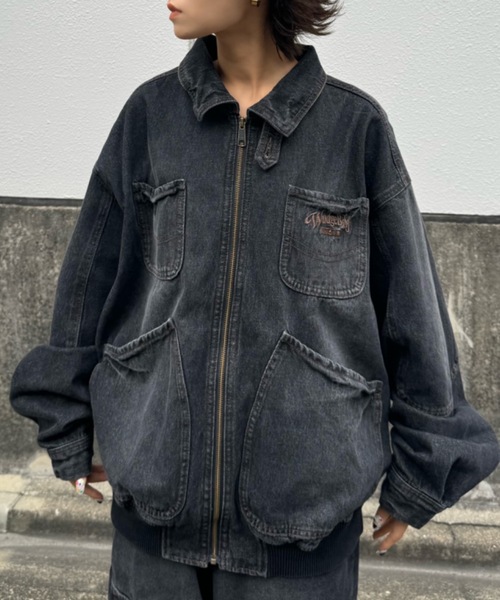 WudgeBoy（ワッジボーイ）の「denim　jacket（デニムジャケット・レディース・インディゴブルー/ブラック・MEDIUM/LARGE）」の14枚目の写真