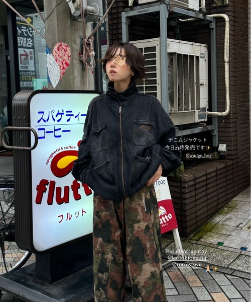 WudgeBoy（ワッジボーイ）の「denim　jacket（デニムジャケット・レディース・インディゴブルー/ブラック・MEDIUM/LARGE）」の20枚目の写真