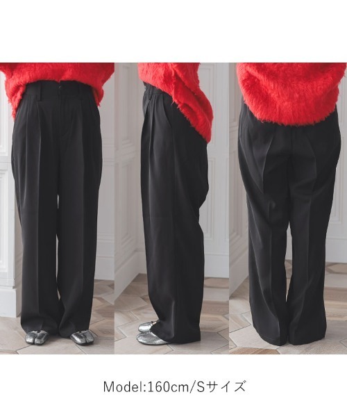 DONOBAN（ドノバン）の「ダブルタックカラーパンツ（その他パンツ・レディース・ブラック/アイボリー/グレー/ベージュ/ブラウン・S/M/L）」の9枚目の写真