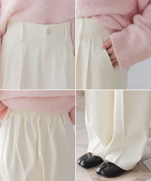 DONOBAN（ドノバン）の「ダブルタックカラーパンツ（その他パンツ・レディース・ブラック/アイボリー/グレー/ベージュ/ブラウン・S/M/L）」の13枚目の写真