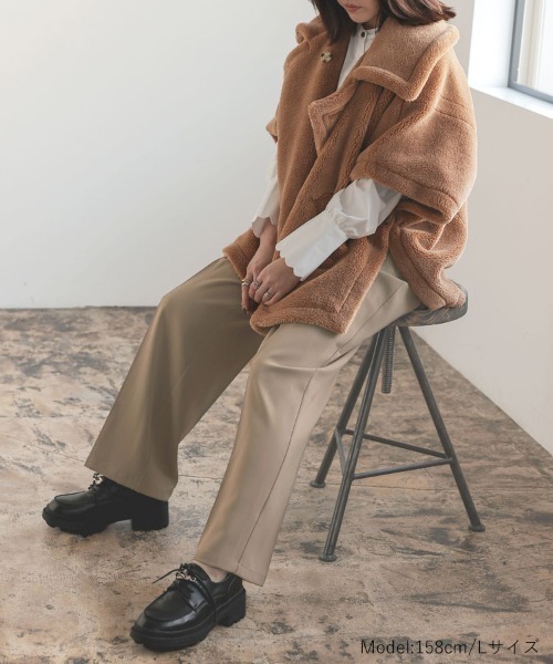 DONOBAN（ドノバン）の「ダブルタックカラーパンツ（その他パンツ・レディース・ブラック/アイボリー/グレー/ベージュ/ブラウン・S/M/L）」の22枚目の写真