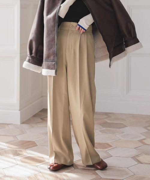 DONOBAN（ドノバン）の「ダブルタックカラーパンツ（その他パンツ・レディース・ブラック/アイボリー/グレー/ベージュ/ブラウン・S/M/L）」の20枚目の写真