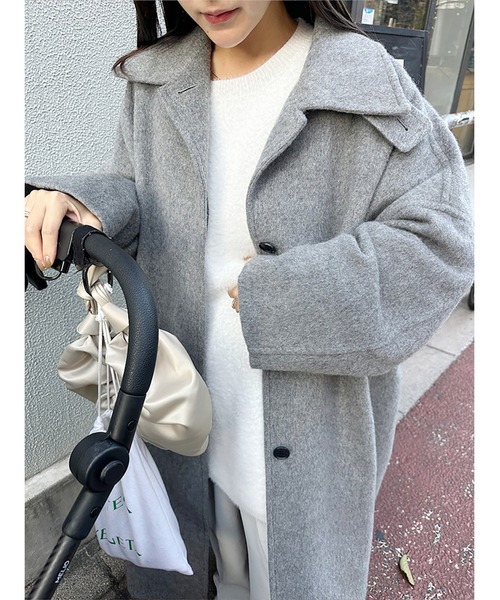 Yukiko_sky Stylevoice for xxx コート yuiさんコラボ＞ウール混シャギーコート（チェスターコート