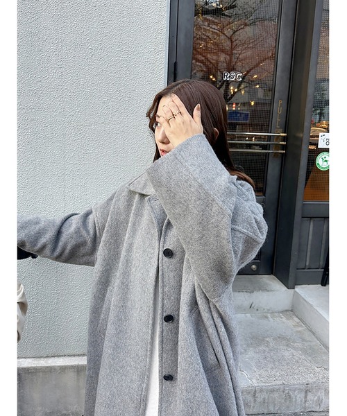 ☆☆☆人気 ウール 両面 コート ジャケット41 yuiさんコラボ＞ウール混シャギーコート（チェスターコート