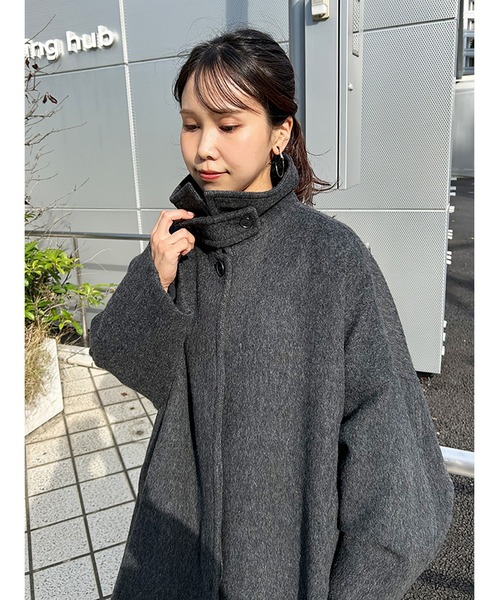 yuiさんコラボ＞ウール混シャギーコート（トレンチコート