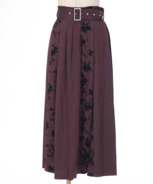 axes femme(アクシーズファム)の「フラワーフロッキー切替スカート(スカート・レディース・ブラック/ブルーグリーン/パープル・FREE)」の13枚目の写真