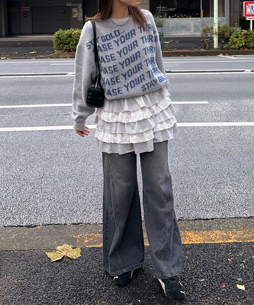 CIAOPANIC（チャオパニック）の「メッセージロゴニット（ニット/セーター・レディース・ネイビー/ブラウン/グレー/アイボリー・FREE）」の20枚目の写真